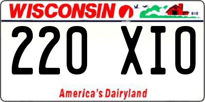 WI license plate 220XIO