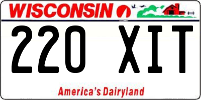 WI license plate 220XIT