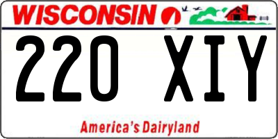 WI license plate 220XIY