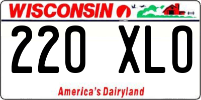WI license plate 220XLO