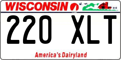 WI license plate 220XLT