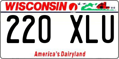 WI license plate 220XLU