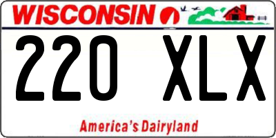 WI license plate 220XLX