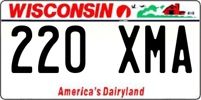 WI license plate 220XMA