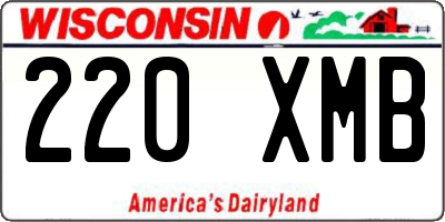 WI license plate 220XMB