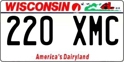 WI license plate 220XMC