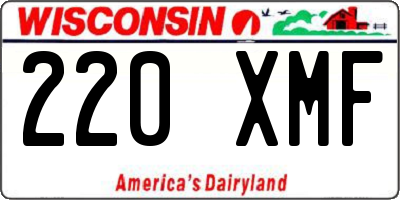 WI license plate 220XMF
