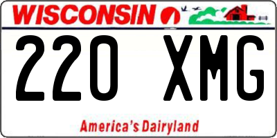 WI license plate 220XMG