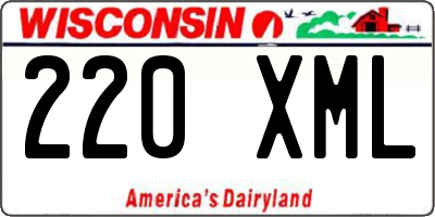WI license plate 220XML