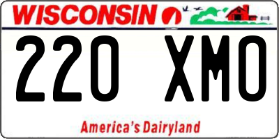 WI license plate 220XMO