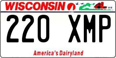 WI license plate 220XMP