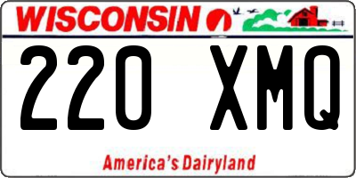 WI license plate 220XMQ