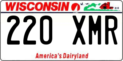 WI license plate 220XMR