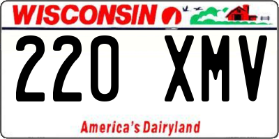 WI license plate 220XMV