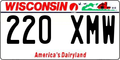 WI license plate 220XMW