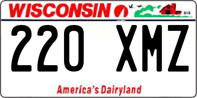 WI license plate 220XMZ