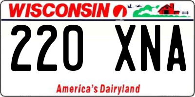 WI license plate 220XNA