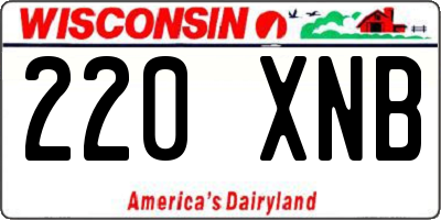 WI license plate 220XNB