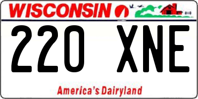 WI license plate 220XNE