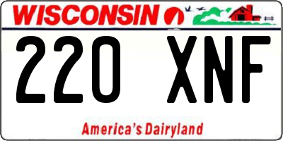 WI license plate 220XNF