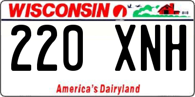 WI license plate 220XNH