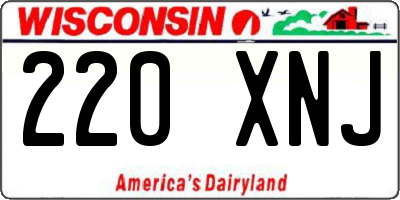 WI license plate 220XNJ