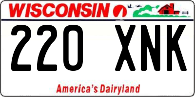 WI license plate 220XNK