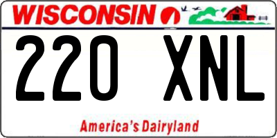 WI license plate 220XNL