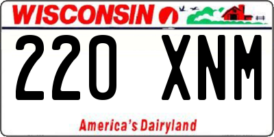 WI license plate 220XNM