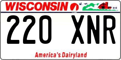 WI license plate 220XNR