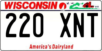 WI license plate 220XNT
