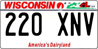 WI license plate 220XNV