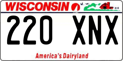 WI license plate 220XNX