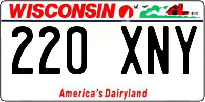 WI license plate 220XNY