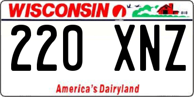 WI license plate 220XNZ