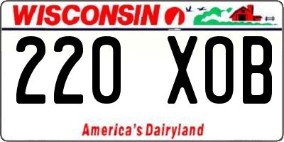 WI license plate 220XOB