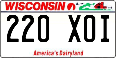 WI license plate 220XOI