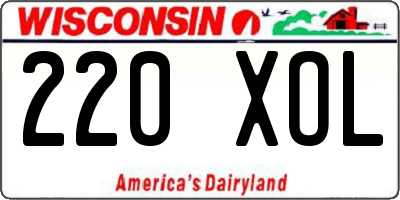 WI license plate 220XOL