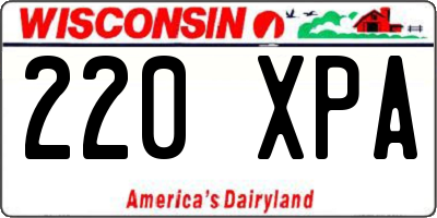 WI license plate 220XPA