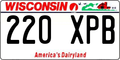 WI license plate 220XPB