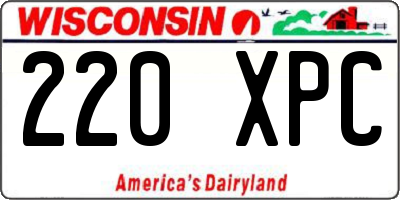 WI license plate 220XPC