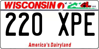 WI license plate 220XPE