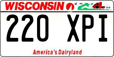 WI license plate 220XPI