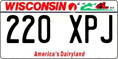 WI license plate 220XPJ