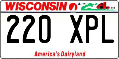 WI license plate 220XPL