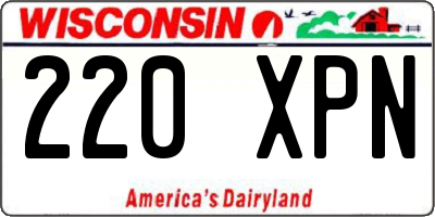 WI license plate 220XPN