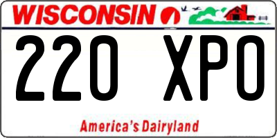 WI license plate 220XPO