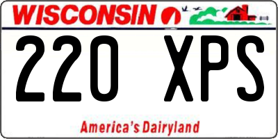 WI license plate 220XPS