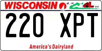 WI license plate 220XPT