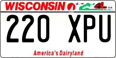 WI license plate 220XPU